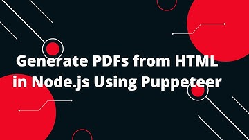 🌐 Convert HTML to PDF with Puppeteer in Node.js 🚀 Full Step-by-Step Guide!