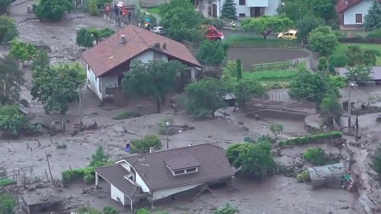 Huge mudslide hits Italian village YouTube