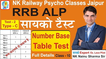 Number Base Table Test Full Detail RRB ALP PsychoTest #alp_psycho_test #cbat_test #cbt3 #psycho_test