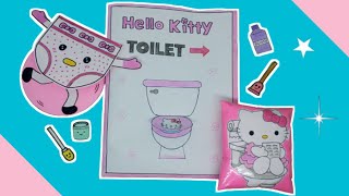Paper diy Hello Kitty Underpants & Cleaning Toilet  #asmr #diy #blindbag #sanrio