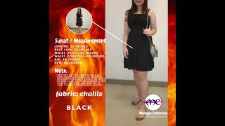 Challis Mini Dress Garterized Waist with Adjustable Tie Strap
