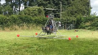 Attempted lift off HOMEMADE Helicopter