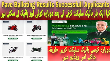 Pave Balloting Results You have been Selected You have been Select in Waiting list Bike Selection?