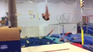 Jaylene Everett Piked Doubleback into Pit Spirit Gymnastics