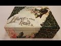 Decoupage box-Green box with rice paper