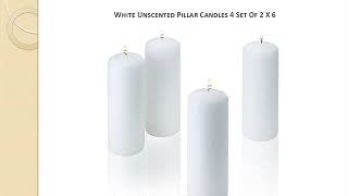White Unscented Pillar Candles 4 Set Of 2 X 6 Inch - Shopacandle