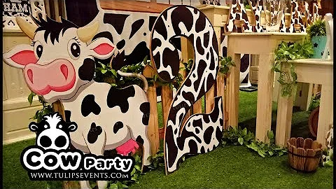 Cute Cow Theme Birthday Party decoration setup ideas in Pakistan | Tulips Events Management
