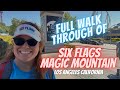Full Walk Through of Six flags Magic Mountain Los Angeles (Valencia) ! This Park Has Mountains!