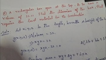 Find minimum value(rectangular box open at top)using Lagrange in engineering maths1 (Tamil Teaching)