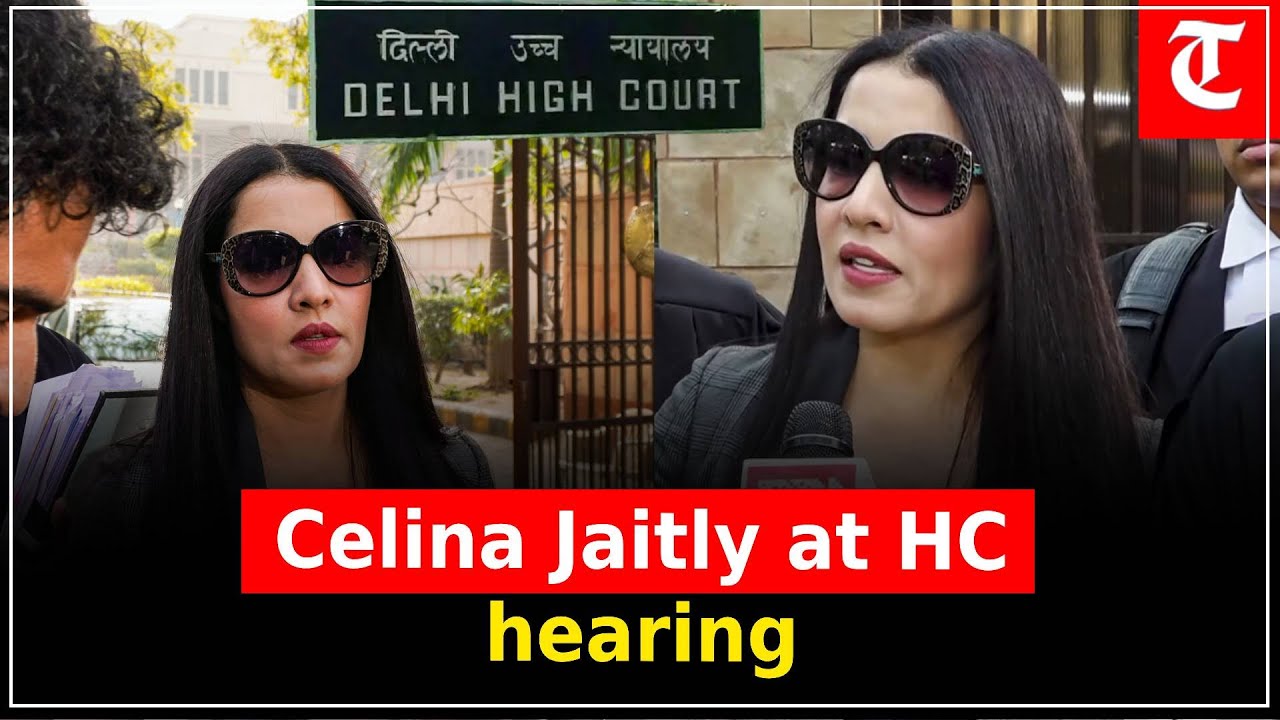 Delhi High Court: Celina Jaitly appears with Advocate Raghav Kacker for petition hearing