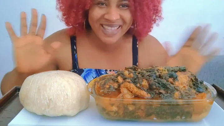 EFO RIRO SOUP WITH FUFU SO DELICIOUS (Nigerian food ) MUKBANG