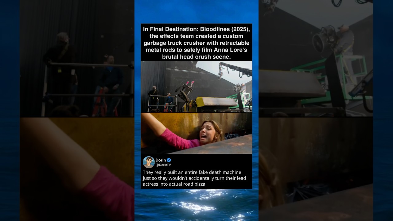 In Final Destination: Bloodlines (2025), the effects team created a custom garbage truck crusher wit