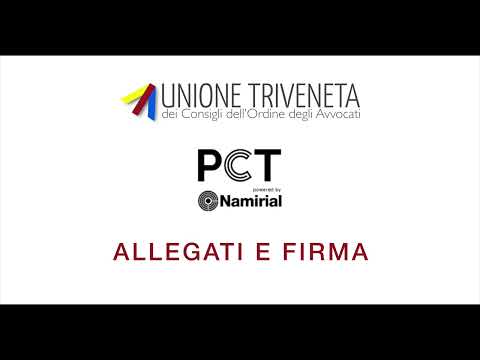 PCT Namirial - Allegati e firma