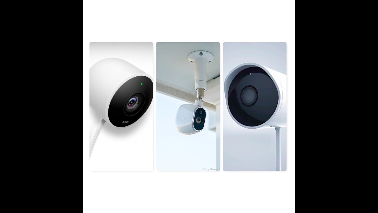 Three best outdoor security cameras - Nest cam, Arlo pro, and Yi