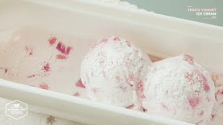 보석 같은 복숭아 가득🍑 복숭아 요거트 아이스크림 만들기 : Peach Yogurt Ice Cream Recipe (No Ice Cream Machine) |Cooking tree