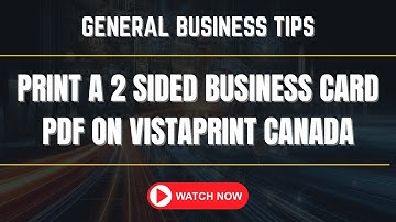 Printing Business Cards on Vistaprint Tutorial