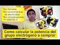 Grupos electrógenos  Cálculo de potencia ..   Calculate power for generators