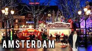 ✨Christmas Mood is coming to Amsterdam, Netherlands 2023 Christmas Light Walking Tour 4K