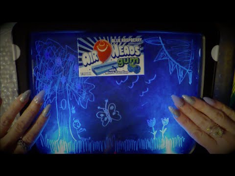 ASMR Intense Gum Chewing Ramble | Draw with Me | Dry Erase Glow Board | Tingly Whisper