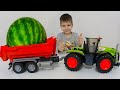 Kid Ride on Power Wheel Tractor Unboxing New Watermelon Truck