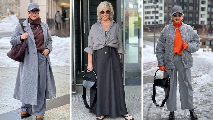 Effortless Street Style in Soft Grey