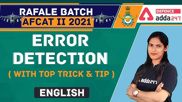 AFCAT 2 2021 English | Error Detection | Top Trick & Tip