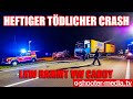 🔴  HEFTIGER TÖDLICHER CRASH  🔴 | 🚒  B28: LKW rammt VW Caddy von der Straße  🚒