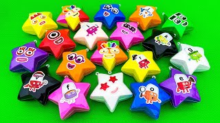 Rainbow SLIME: Looking CLAY in Lucky Star Shapes Colorful! Satisfying ASMR Video