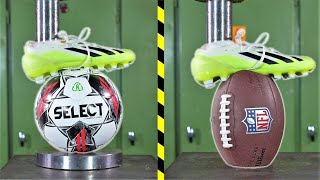 Soccer Vs. American Football: Which Is Better Sport? Hydraulic Press Test!