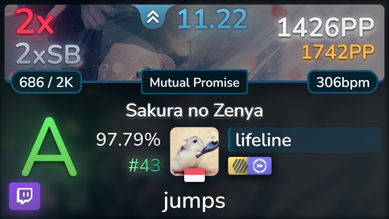 🔴 11.2⭐ lifeline | Kushi - Sakura no Zenya (NC MIX) [Mutual