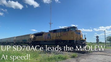 UP SD70ACe 8415 leads the M-OLEW north south of Sarita Tx