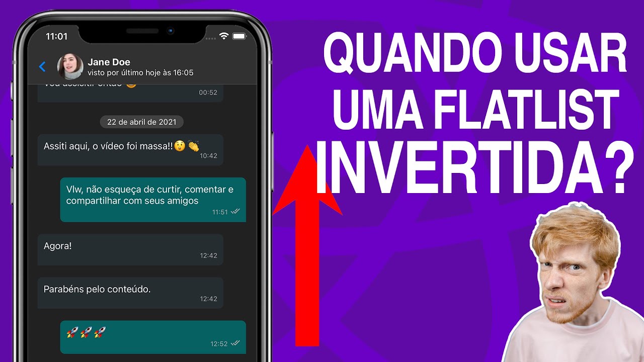 Scroll infinito do Whatsapp - Flatlist invertida React Native - YouTube