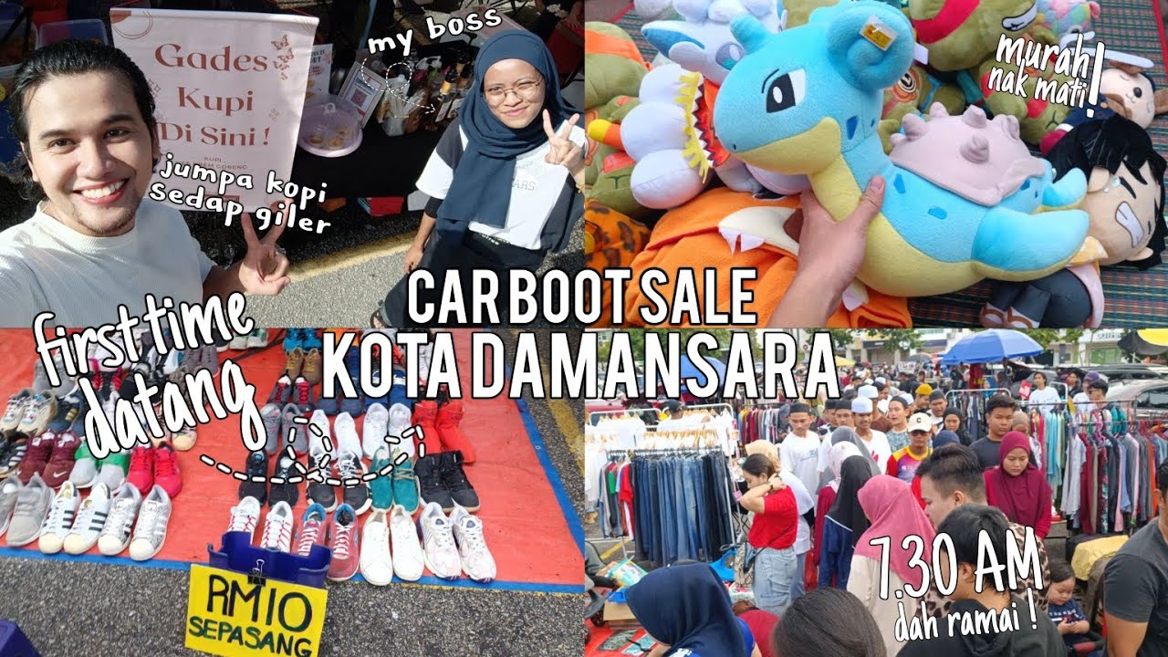VLOG CAR BOOT SALE KOTA DAMANSARA || SHOPPING HAUL 3 KASUT BUNDLE + 2 ...