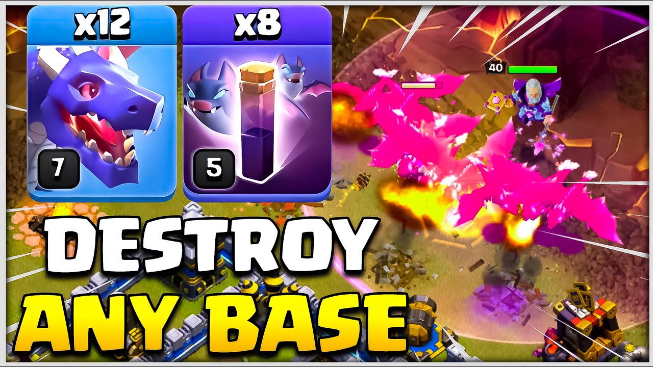 DragBat is the META! How to use DragBat at TH12 (Clash of Clans)