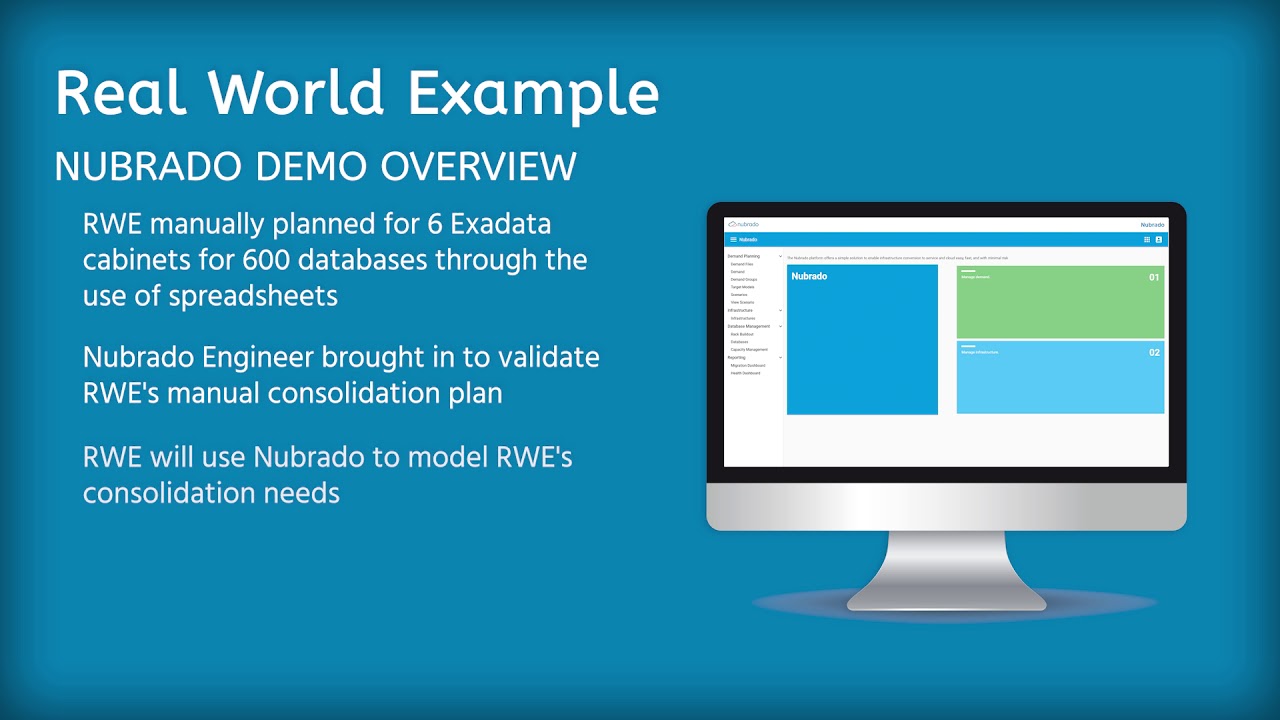 Nubrado Oracle database consolidation planning demo