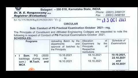 VTU UPDATE (conduct of practical examination)OCT 13,2021|students solution