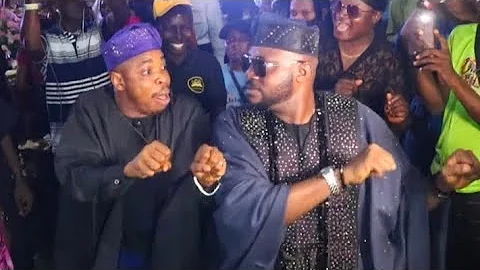 Odunlade Adekola and Woli Agba Compete on the Dance Floor at Premiere Of Owanbe Thieves