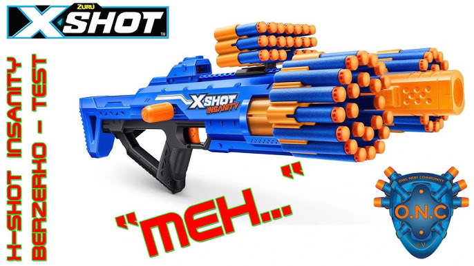 Promo Zuru XShot Insanity Mad Mega Barrel Blaster 72 Darts X Shot