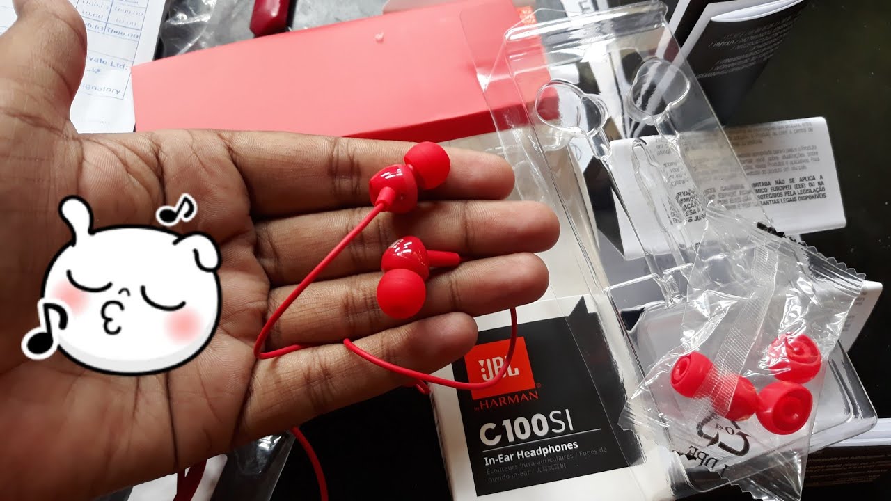 JBL C100SI Ear Headphones with Mic (Red) Unboxing & Amazon Packing