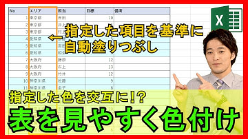 ExcelVBA【実践】表をグループ単位で自動色付けする方法！【解説】