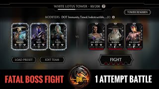 Fatal White Lotus Tower 1 Attempt Boss Battle 80 Fight & Reward 🎮 Mortal Kombat Mobile | MK Mobile