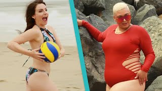 Women Try Amazon Swimsuits At The Beach