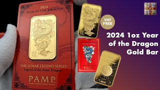 2024 1oz Year of the Dragon Gold Bar I PAMP Suisse