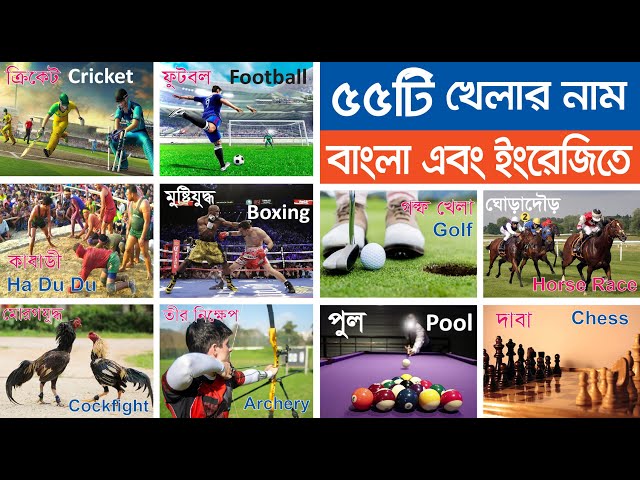 55 Sports Name in English with Pictures | ৫৫টি খেলাধুলার নাম বাংলা এবং ইংরেজিতে | Name of Sports class=