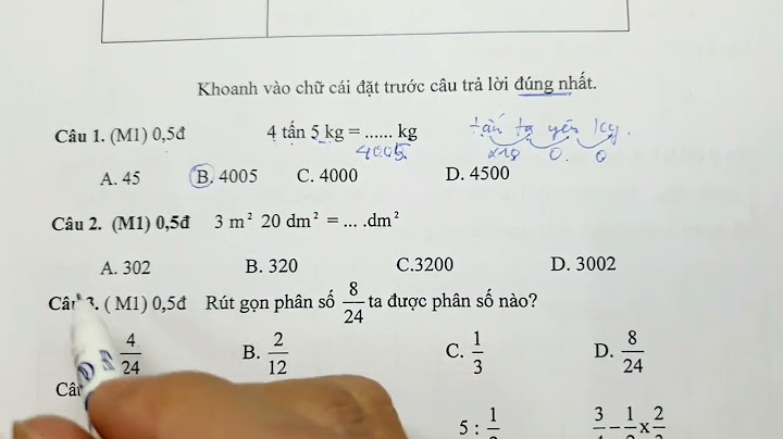 Kiểm tra toán lớp 4 giữa kì 2