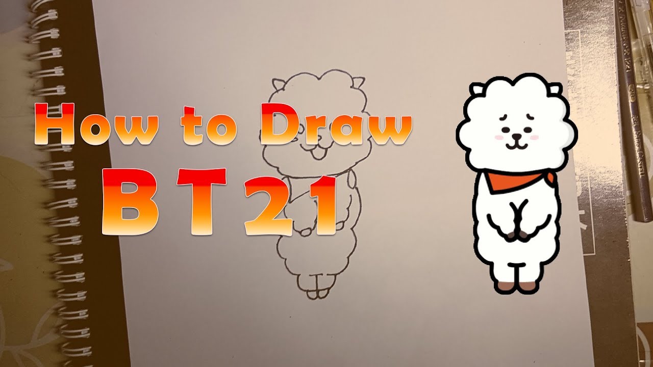 How to Draw BT21 | RJ | Step by Step - YouTube