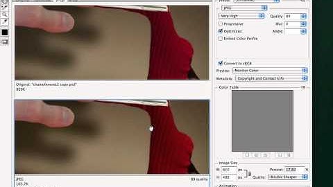 Image Compression for the Web using Photoshop