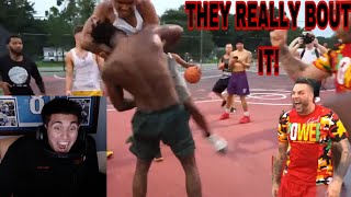 NICK BRIZ SQUAD FOUGHT AND THREW HANDS!! Reacting To Pure Chaos At The Park! 5v5 Basketball!
