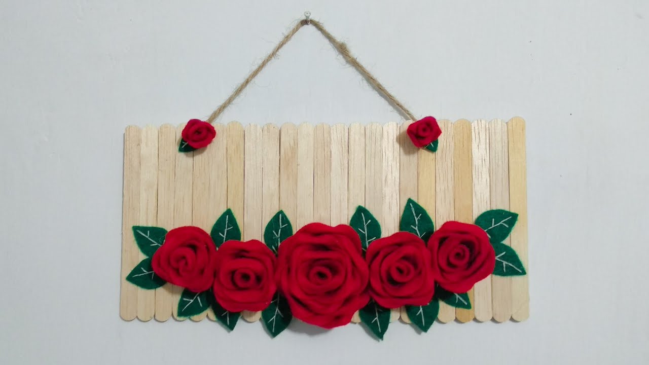 DIY ROSE WALLDECOR Hiasan Dinding Mawar dari Kain Flanel 