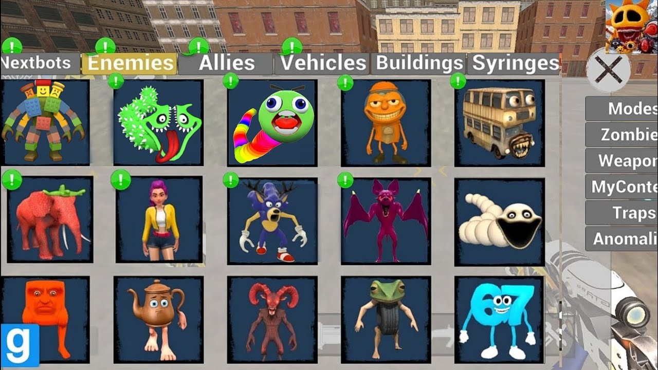Nextbots in playground mod updated new hungry worm rainbow noobini boss 😱 chasing nextbots 🔥